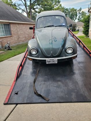 Classic Volkswagen Beetle on a flatbed